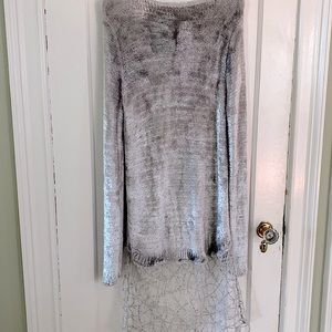 Les Copains Silver Chenille Lace Dress